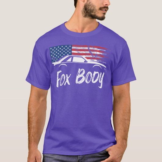 Fobody 50 American Flag Stang Muscle Carshirt retr Tシャツ (正面)