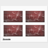 Focke-Wulf Fw 190ブループリント 長方形シール (シート)