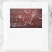 Focke-Wulf Fw 190ブループリント 長方形シール (バッグ)