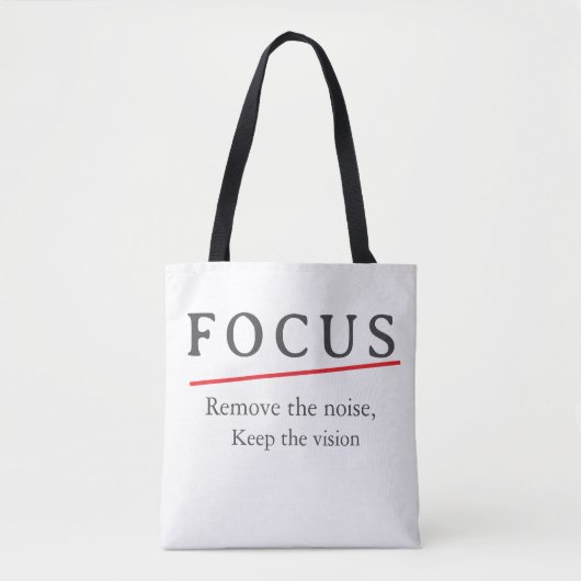 FOCUS ミニマリスト モチベーショナルTシャツ - クリーンモード トートバッグ (正面)