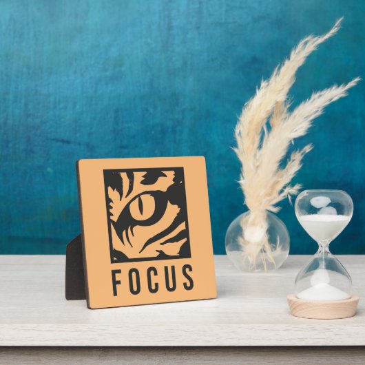 FOCUS – ライオン、成功とジムやる気を起こさせる フォトプラーク (インサイチュ)