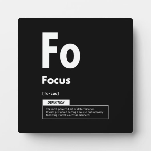 FOCUS – 成功の要素 – やる気を起こさせる フォトプラーク (正面)