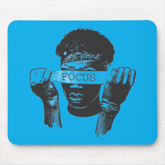 Focus Blindfold Motivational Street Art Illustrati マウスパッド (正面)
