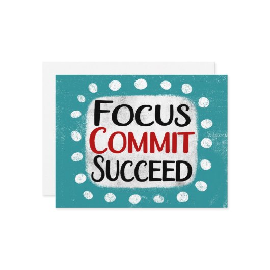 Focus Commit Successful Greeting Card カード (正面/裏面インサイチュ)