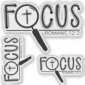 Focus Cross Christian Custom-Cut Vinyl Sticker シール (正面)