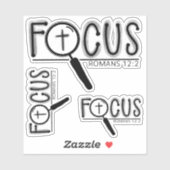 Focus Cross Christian Custom-Cut Vinyl Sticker シール (シート)