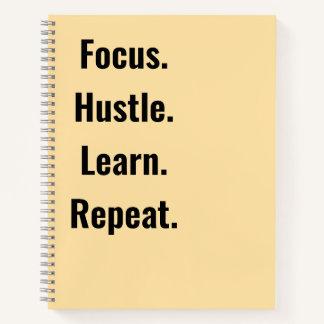 Focus Hustle Learn Repeat Motivational  students ノートブック