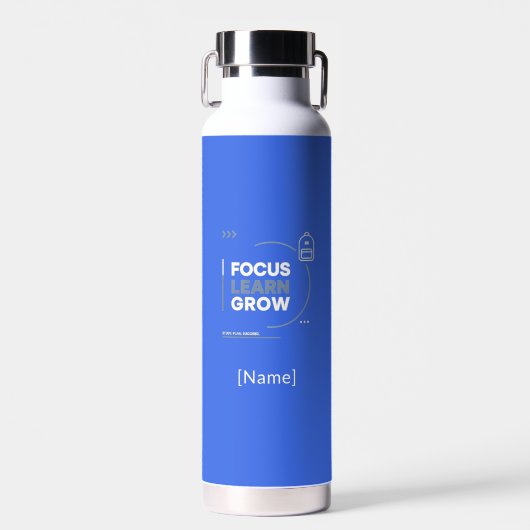 Focus Learn Grow / Motivación y Éxito Escolar ウォーターボトル (正面)