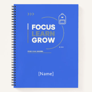Focus Learn Grow / Motivación y Éxito Escolar ノートブック