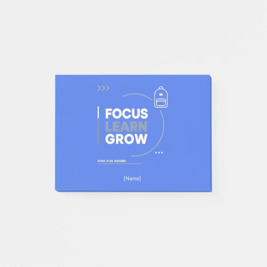 Focus Learn Grow / Motivación y Éxito Escolar ポストイット (正面)