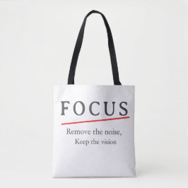 FOCUS Minimalist Motivational T-Shirt — Clean Mode トートバッグ