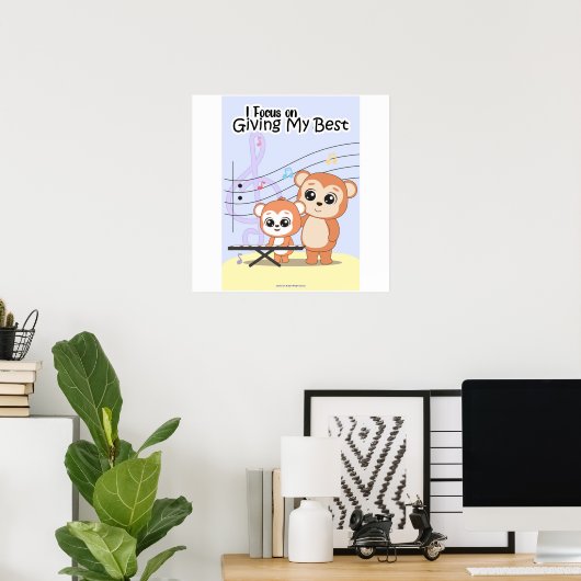 Focus on giving your best Wall art ポスター (ホームオフィス)