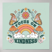 Focus on Kindness Groovy Graphic ポスター (正面)