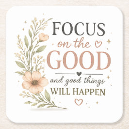 Focus on the Good – ヴィンテージ フローラル インパイローション P スクエアペーパーコースター