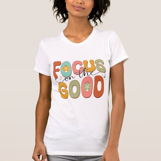 Focus on the Good Positive Mental Health Retro Tシャツ (正面)