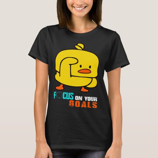 Focus On Your Goals Baby Chick Focusing Men Women Tシャツ (正面)