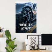 Focus Pays Interest Car Motivation Poster ポスター (ホームオフィス)