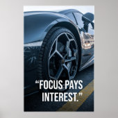 Focus Pays Interest Car Motivation Poster ポスター (正面)