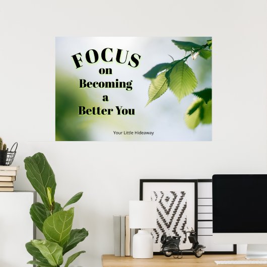 "Focus"Positive Quotation "Wall art & Poster"  ポスター (ホームオフィス)