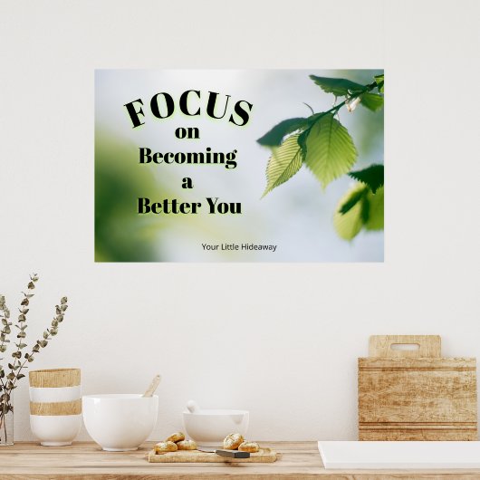 "Focus"Positive Quotation "Wall art & Poster"  ポスター (キッチン)