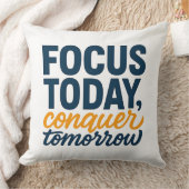 FOCUS TODAY, conquer tomorrow – モチベーション クッション (ブランケット)