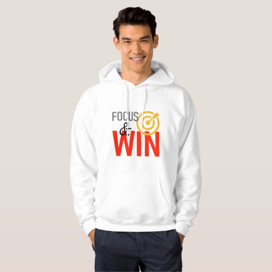 Focus & Win Hoodie – Motivational Success Mindset パーカ (正面フル)