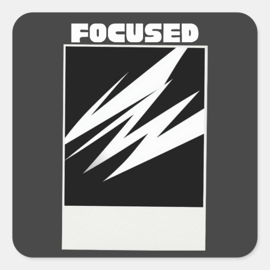 Focuse In Sticker – Minimalist Motivational Street スクエアシール (正面)