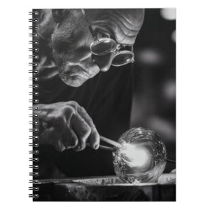 Focused Craftsman Black White Glassblowing Noteboo ノートブック