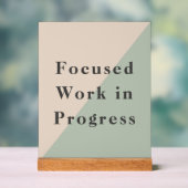 Focused Work Do Not Disturb Quiet Space Available アクリルサイン (ニュートラル)