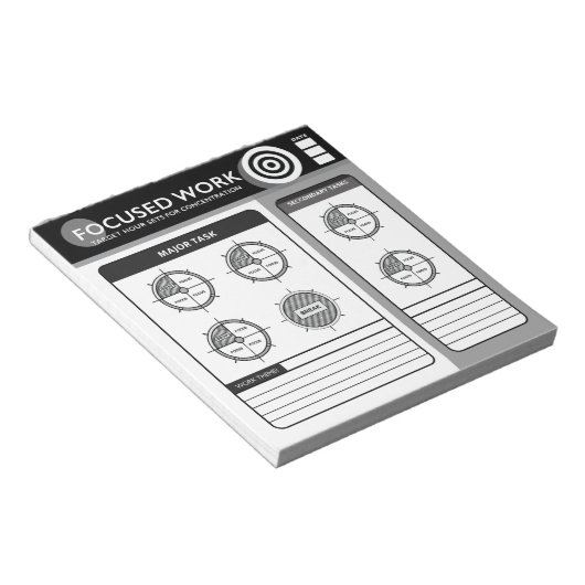 Focused Work | Target Hours ノートパッド (アングル)