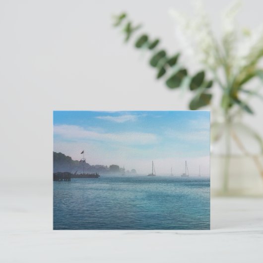 Fog At Mackinac Harborはがき ポストカード (スタンド正面)
