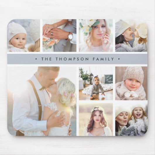 Fog Grey Stripe Photo Collage マウスパッド (正面)