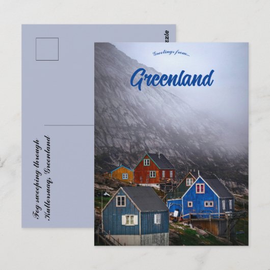 Fog Sweeping Through Kullorsuaq Greenland ポストカード (正面/裏面)