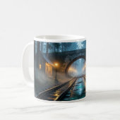 Foggy Forest Railroad Lantern Passage Mug コーヒーマグカップ (正面左)
