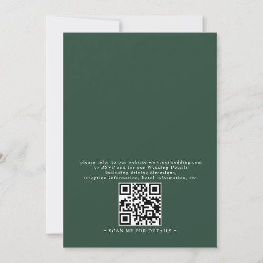 Foggy Green Mountain Pines Rustic QR Code Wedding 招待状 (裏面)