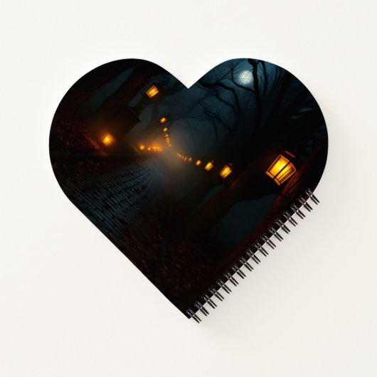 Foggy Lantern Path Halloween Notebook ノートブック (裏面)