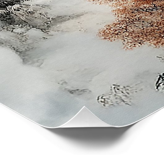 Foggy Mountain Zen Minimalist Wall Art ポスター (コーナー)