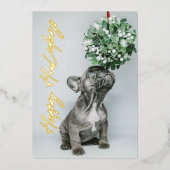 *FOIL実在*金ゴールドハッピーハウデイ2 – フォトペットドッグ 箔シーズンカード (正面)