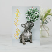 *FOIL実在*金ゴールドハッピーハウデイ2 – フォトペットドッグ 箔シーズンカード (立ち正面)