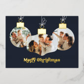 *FOIL実在* Merry Christmasフォトオーナメント 箔シーズンカード (正面)
