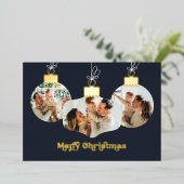 *FOIL実在* Merry Christmasフォトオーナメント 箔シーズンカード (立ち正面)
