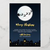*FOIL実在* Merry Christmas Santa's Sleigh & Photo 箔シーズンカード (正面)