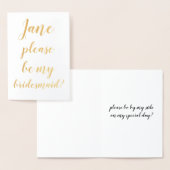FOIL あなたは私のブライズメイドになってくれる? BRIDE  - あなたのための特別なオーダー 箔カード (ディスプレー)