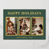 FOIL ミニマリスト クラシック ホリデー グリーン 3 フォト (正面)