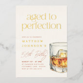 Foil, 箔, ホイル, フォイル | 完全熟成ウイスキー誕生日 箔招待状 (正面)