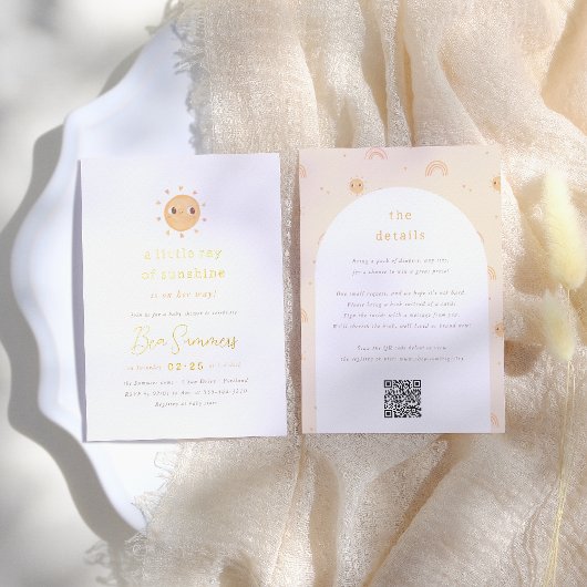 Foil, 箔, ホイル, フォイル | Little Ray of Sunshine QRガールベ 箔招待状