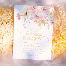 Foil | Baby in Bloom ブルーミングベイビー ピンクの花のベビーシャワー