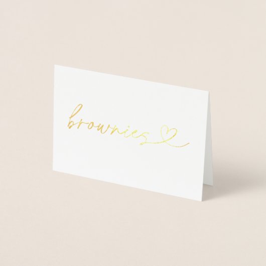 Foil Brownies Food Label Wedding Table Card 箔カード (正面)