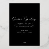 Foil Brushstroke Script Collage Christmas Card 箔招待状 (裏面)