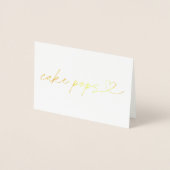 Foil Cake Pops Food Label Wedding Table Card 箔カード (正面)